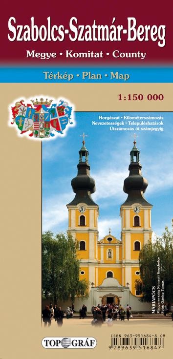SZABOLCS-SZATMÁR-BEREG MEGYE TÉRKÉPE - 1:150.000 -