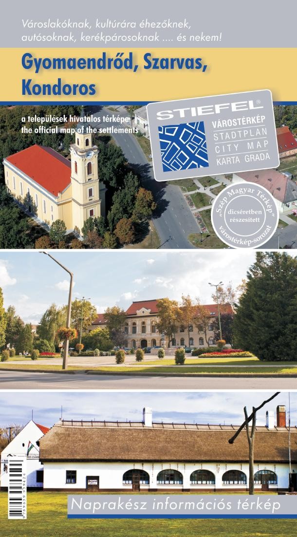 GYOMAENDRŐD, SZARVAS, KONDOROS VÁROS TÉRKÉPE - HAJTOGATOTT (2012)
