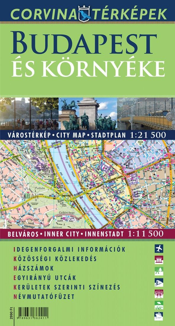 BUDAPEST ÉS KÖRNYÉKE VÁROSTÉRKÉP    1:21.500 (3IN1) (2014)