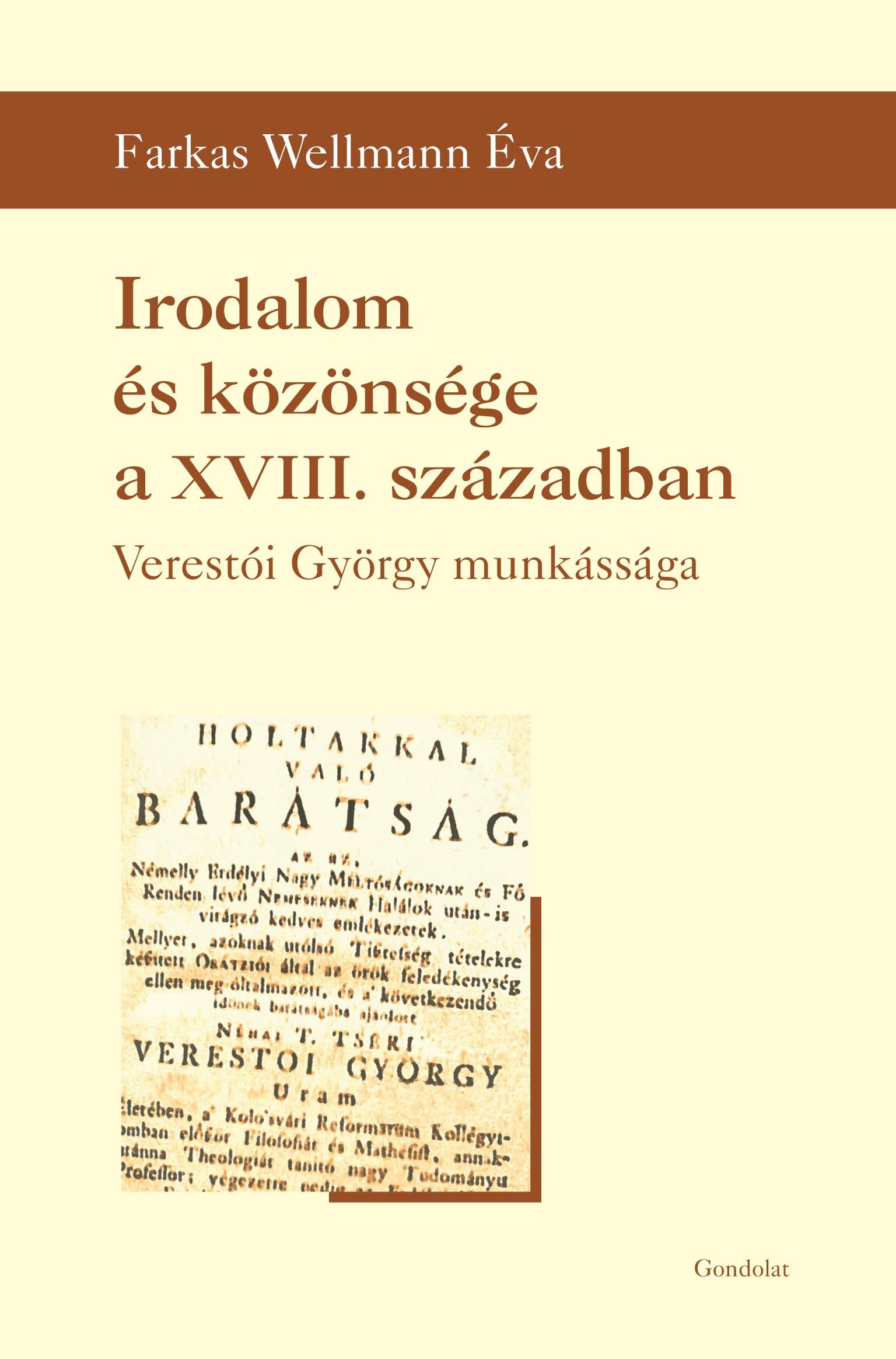 IRODALOM ÉS KÖZÖNSÉGE A XVIII. SZÁZADBAN (2013)