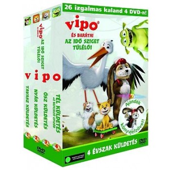 VIPO ÉS BARÁTAI-AZ IDŐ SZIGET TÚLÉLŐI - 4 ÉVSZAK KÜLDETÉS GYŰJTŐDOBOZ - 4 DVD - (2012)