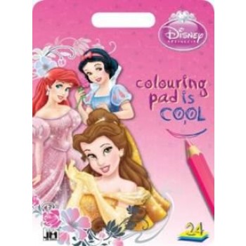 DISNEY PRINCESS - COLOURING PAD IS COOL - DISNEY HERCEGNŐK, A4 SZÍNEZŐ MAPPA (2013)