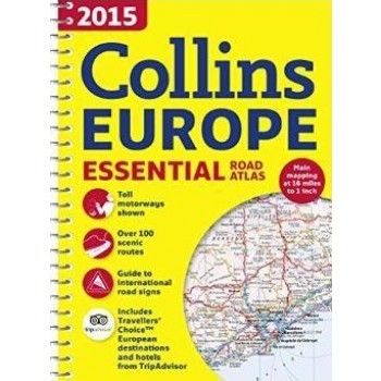 COLLINS EUROPE 2015 - ESSENTIAL ROAD ATLAS (EURÓPA ATLASZ, SPIRÁL A4) (2014)