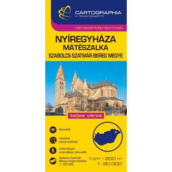 NYIREGYHÁZA, MÁTÉSZALKA TÉRKÉP - CARTOGRAPHIA -